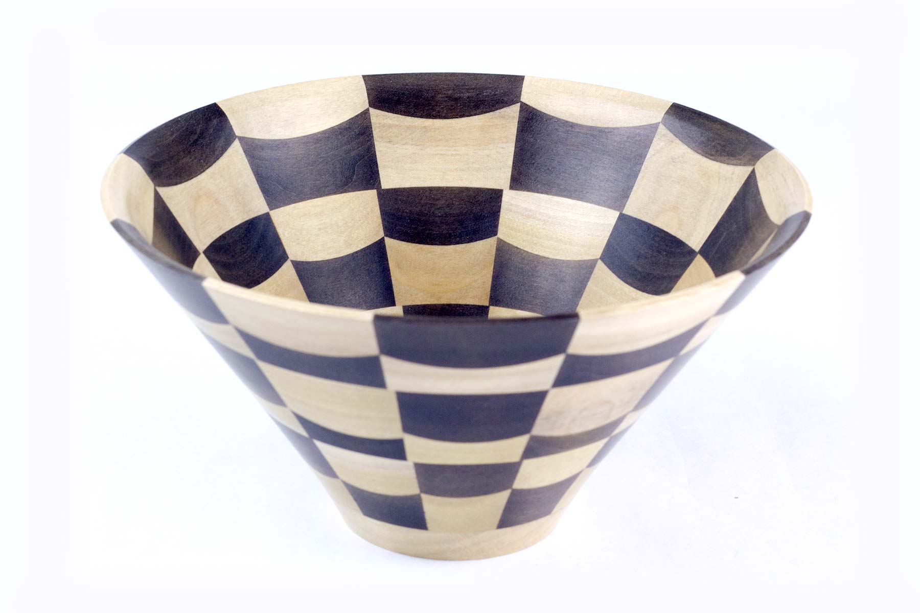 Checkerboard Lathe wood bowl