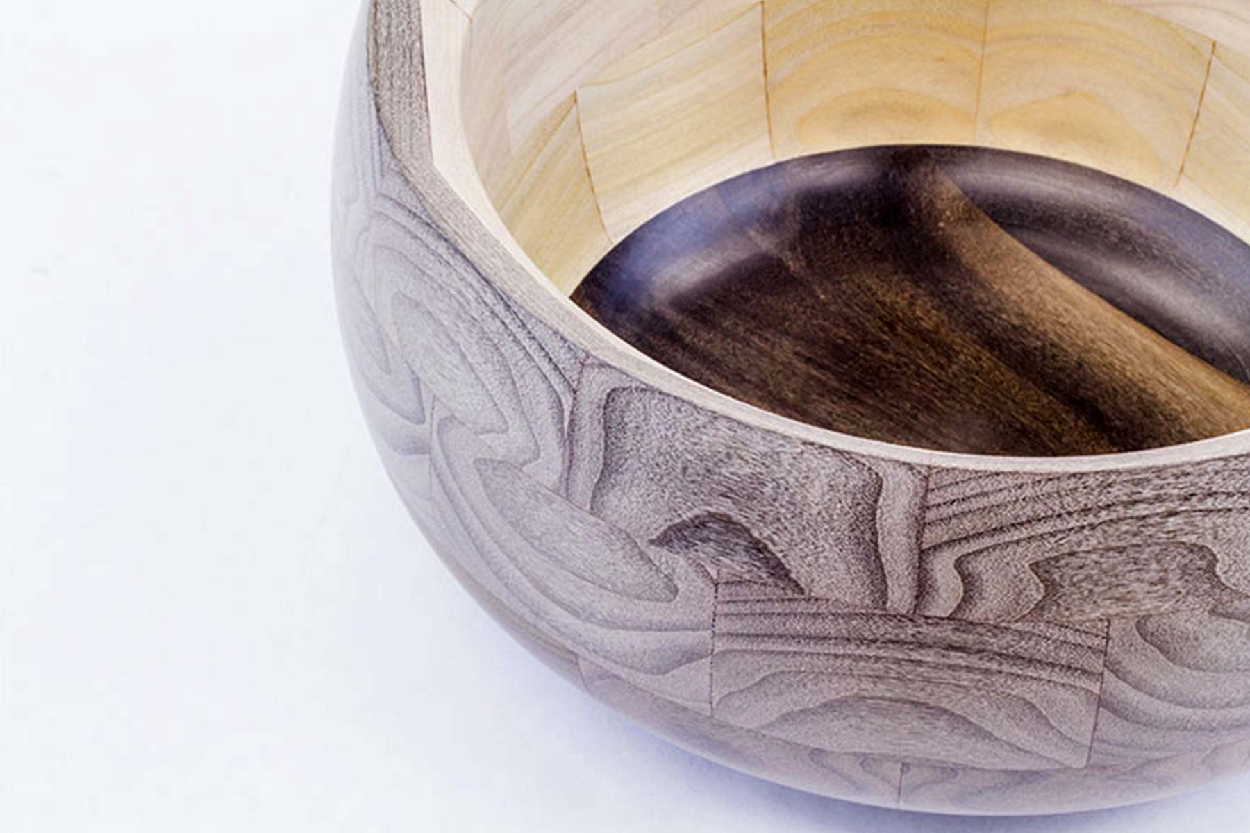 Damascus wooden bowl
