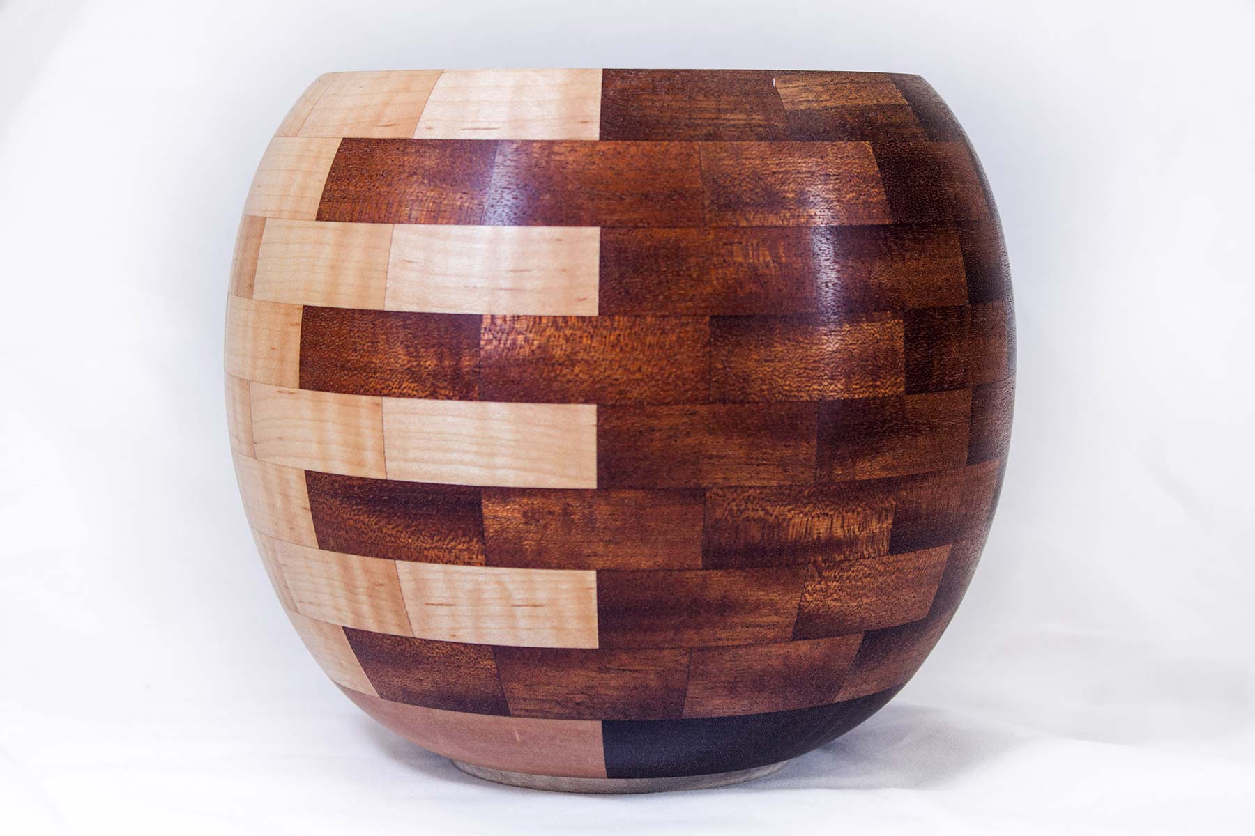 Segmented wooden hexagonal design bowl