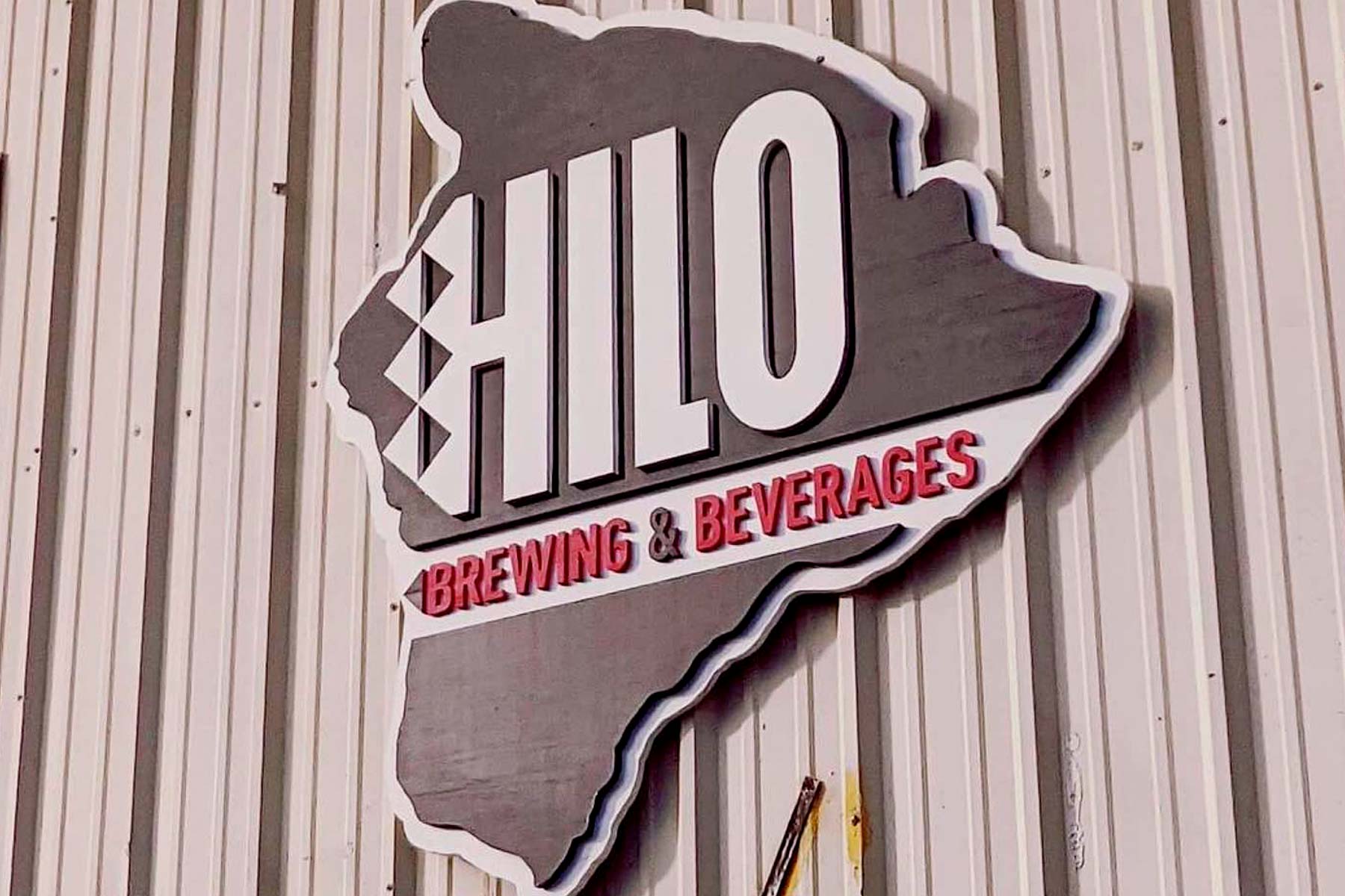 Outdoor signage at Hilo Brewing